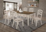 Ronnie 7 Piece Dining Set in Nutmeg and Rustic Cream Finish by Coaster - 108051-7