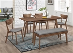 Name 5 Piece Dining Table Set in Natural Walnut Finish by Coaster - 108080