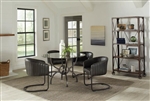 Aviano 5 Piece Round Dining Set in Gunmetal Finish by Coaster - 108291