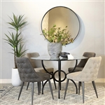 Aviano 5 Piece Round Dining Set in Gunmetal Finish by Coaster - 108291