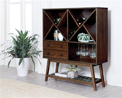 Wine Cabinet in Desert Teak Finish by Coaster - 109486