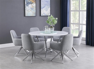 Abby 5 Piece Dining Set in Chrome Finish by Coaster - 110321
