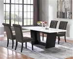 Osborne White Marble Top Table 5 Piece Dining Set in Rustic Espresso Finish by Coaster - 115511