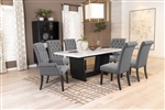 Osborne White Marble Top Table 5 Piece Dining Set in Rustic Espresso Finish by Coaster - 115511