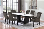 Osborne White Marble Top Table 7 Piece Dining Set in Rustic Espresso Finish by Coaster - 115511