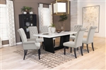 Osborne White Marble Top Table 7 Piece Dining Set in Rustic Espresso Finish by Coaster - 115511