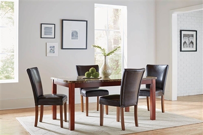 Telegraph 5 Piece Dining Set in Warm Brown Finish by Coaster - 120310