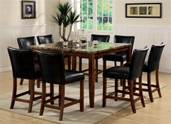 5 Piece Counter Height Dining Set in Deep Cherry Finish by Coaster - 120317