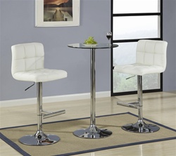 Chrome 3 Piece Bar Table Set by Coaster - 120356