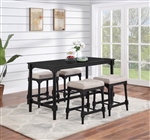 Martina 5 Piece Counter Height Dining Set in Black Finish by Coaster - 120577