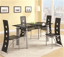 Fontana Glass Top 5 Piece Dining Table Set by Coaster - 121051