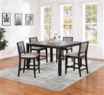 Elodie 5 Piece Counter Height Dining Set in Grey and Black Finish by Coaster - 121228