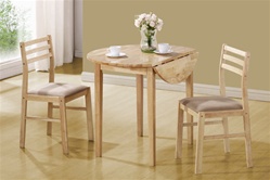 3 Piece Dining Set in Natural Finish by Coaster - 130006