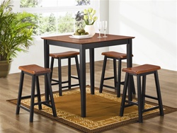 5 Piece Counter Height Dining/Pub Set in Two Tone Finish by Coaster - 150293N