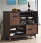 Wine Cabinet in Black and Walnut Finish by Coaster - 182873