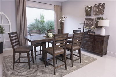 Avenue Counter Height Table 5 Piece Dining Set in Weathered Burnished Brown Finish by Coaster - 192748