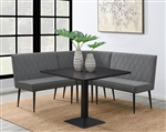 Moxee 4 Piece Dining Corner Set in Espresso and Gun Metal Finish by Coaster - 193491-COR