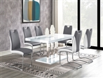 Brooklyn 5 Piece Dining Set in White Gloss Finish by Coaster - 193811