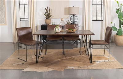 Topeka Live Edge Table 5 Piece Dining Set in Mango Cocoa Finish by Coaster - 193851-5