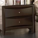 Phoenix 2 Drawer Nightstand in Rich Deep Cappuccino Finish by Coaster - 200412