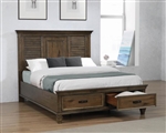 Franco Storage Bed in Burnished Oak Finish by Coaster - 200970Q