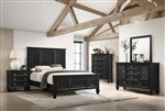 Sandy Beach Panel Bed 6 Piece Bedroom Set in Black Finish by Coaster - 201321