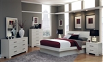 Jessica Platform Bed 6 Piece Bedroom Set in White Finish by Coaster - 202990
