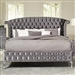 Deanna Platform Bed in Grey Velvet and Metallic Finish by Coaster - 205101Q