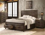 Woodmont Storage Bed in Rustic Golden Brown Finish by Coaster - 222631Q