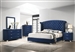 Melody 6 Piece Bedroom Set in Pacific Blue Velvet Fabric Upholstery by Coaster - 223371