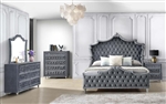 Antonella Upholstered Bed 6 Piece Bedroom Set in Light Grey Finish by Coaster - 223581