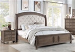 Emmett Upholstered Bed in Walnut Finish by Coaster - 224441Q