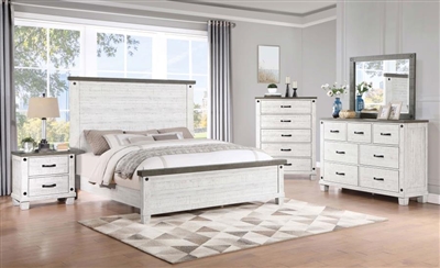 Lilith 6 Piece Bedroom Set in Distressed Grey And White Finish by Coaster - 224471