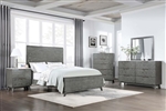 Nathan Panel Bed 6 Piece Bedroom Set in Grey Finish with Marble Tops by Coaster - 224601
