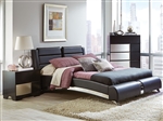 Havering Black Upholstered Bed by Coaster - 300350Q-B