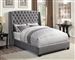 Pissarro Wing Grey Velvet Fabric Bed by Coaster - 300515Q