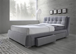 Fenbrook Platform Storage Upholstered Bed in Grey Fabric by Coaster - 300523Q