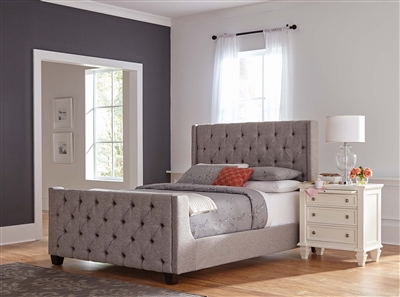 Palma Grey Fabric Upholstered Bed by Coaster - 300708Q