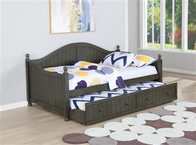 Julie Ann Daybed with Trundle in Warm Grey Finish by Coaster - 301053