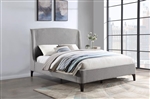 Mosby Light Grey Fabric Upholstered Platform Bed by Coaster - 306021Q