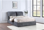 Laurel Charcoal Grey Fabric Upholstered Platform Bed With Pillow Headboard  by Coaster - 306041Q