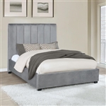 Arles Grey Velvet Upholstered Bed by Coaster - 306070