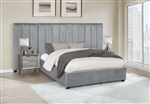 Arles Grey Velvet Upholstered Bed by Coaster - 306070Q-SP