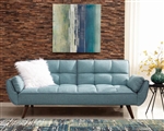 Caufield Biscuit Tufted Sofa Bed in Turquoise Blue Fabric by Coaster - 360097