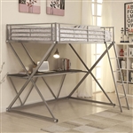 Hyde Full Workstation Loft Bed in Silver Finish by Coaster - 400034F