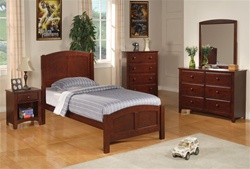 Parker 4 Piece Youth Bedroom Set in Brown Cherry Finish by Coaster - 400291