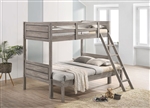 Ryder Twin Full Bunk Bed in Weathered Taupe Finish by Coaster - 400819