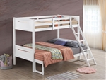 Littleton Twin Full Bunk Bed in White Finish by Coaster - 405052WHT