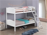 Littleton Twin Twin Bunk Bed in White Finish by Coaster - 405053WHT