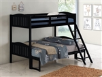 Littleton Twin Full Bunk Bed in Black Finish by Coaster - 405054BLK